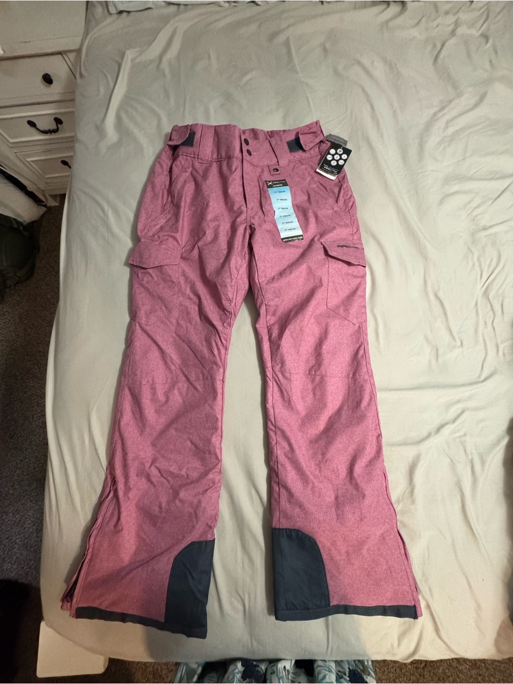 Arctix Pink Ski Snow Pants with Black Lining